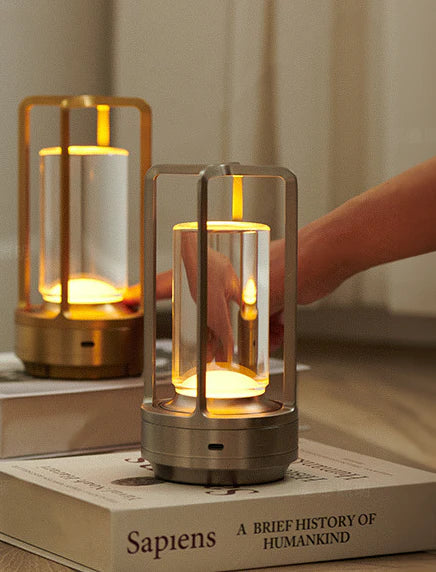 Varm LED Trådløs Bordlampe – Batteridrevet Nordisk Design - LED med Touchkontrol, Egnet til Soveværelse, Hjem, Udendørs - Ideelt Nattelys