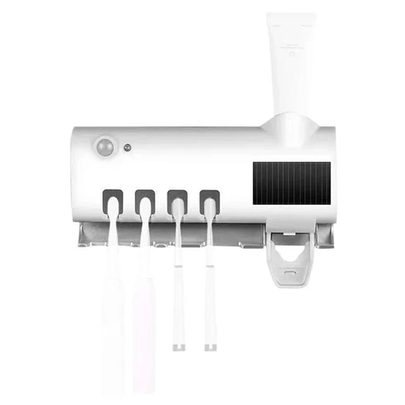 Smart UV Lys Sterilisator Tandbørsteholder, Væghængt Tandpastadispenser