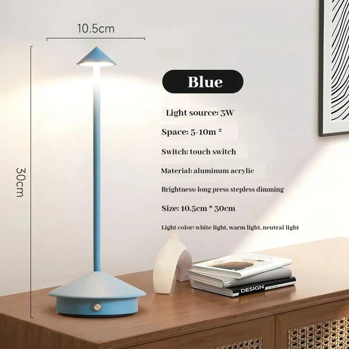 Elegant genopladelig metal bordlampe