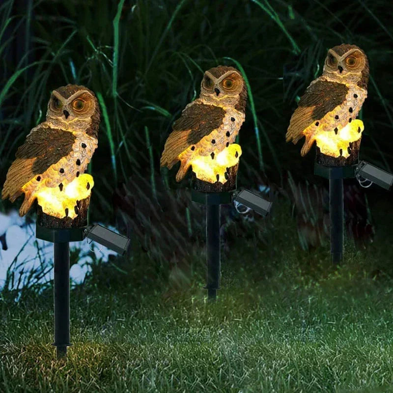 Solcelledrevet Uglehave Lampe - OwlGlow