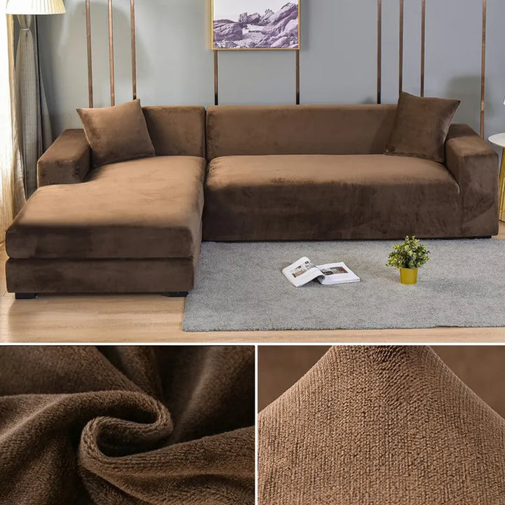 Sofa Betræk Velour Stræk Vaskbart Beskytter