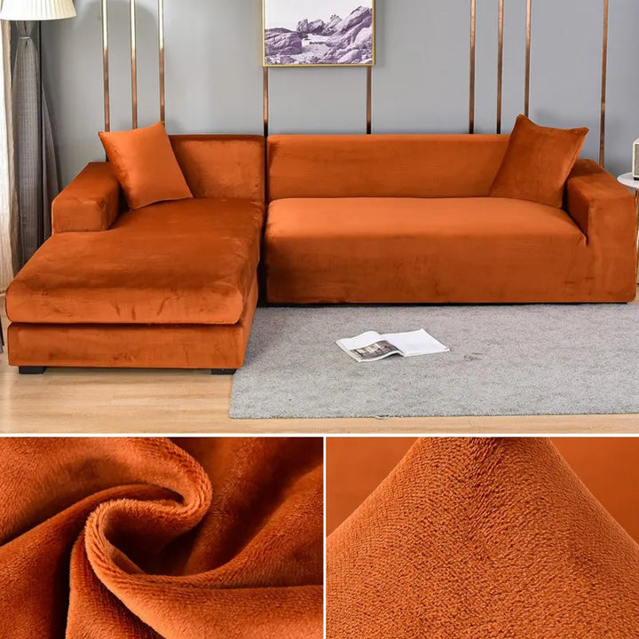 Sofa Betræk Velour Stræk Vaskbart Beskytter