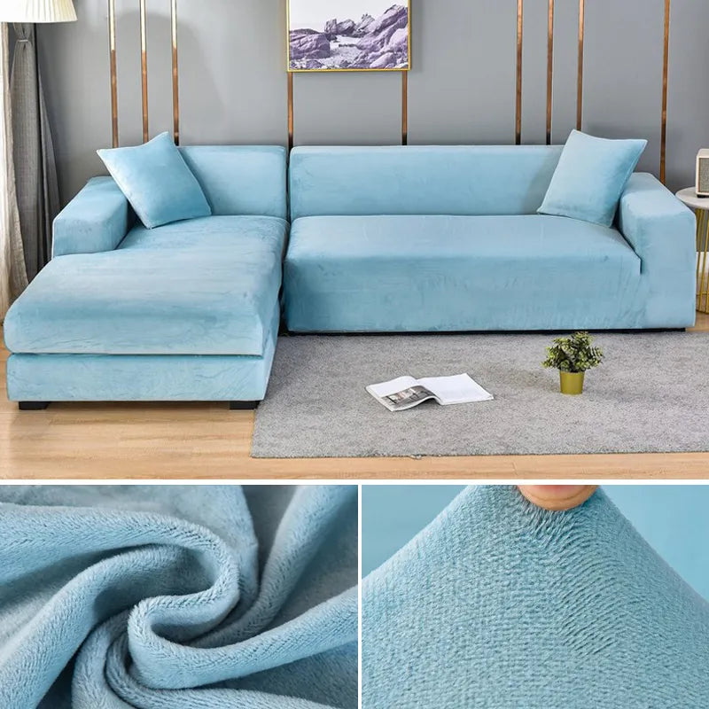 Sofa Betræk Velour Stræk Vaskbart Beskytter
