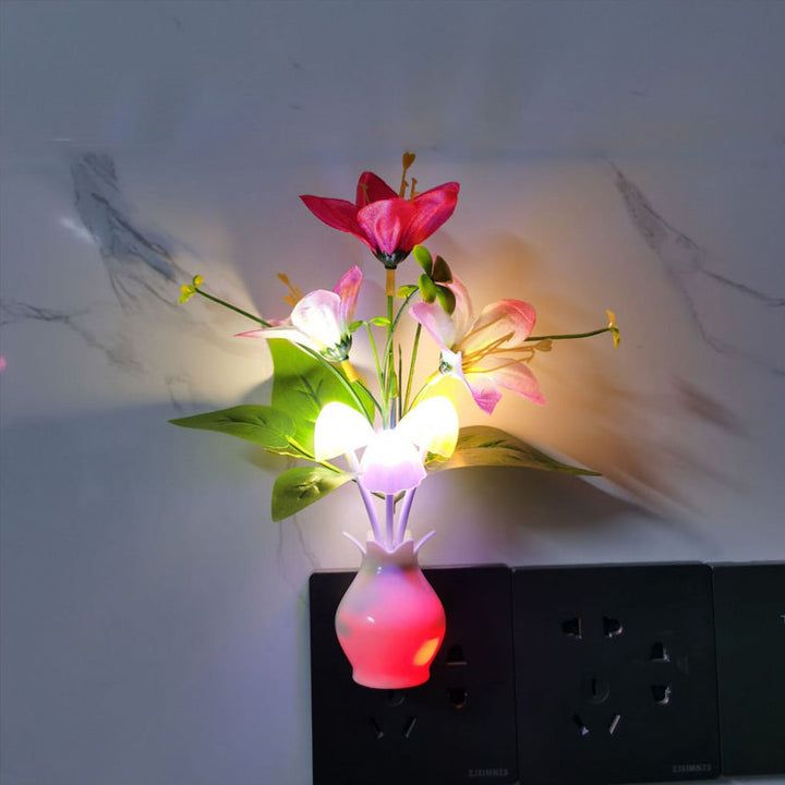 LED natlys i form af simulerede blomster med intelligent kontrol til soveværelset