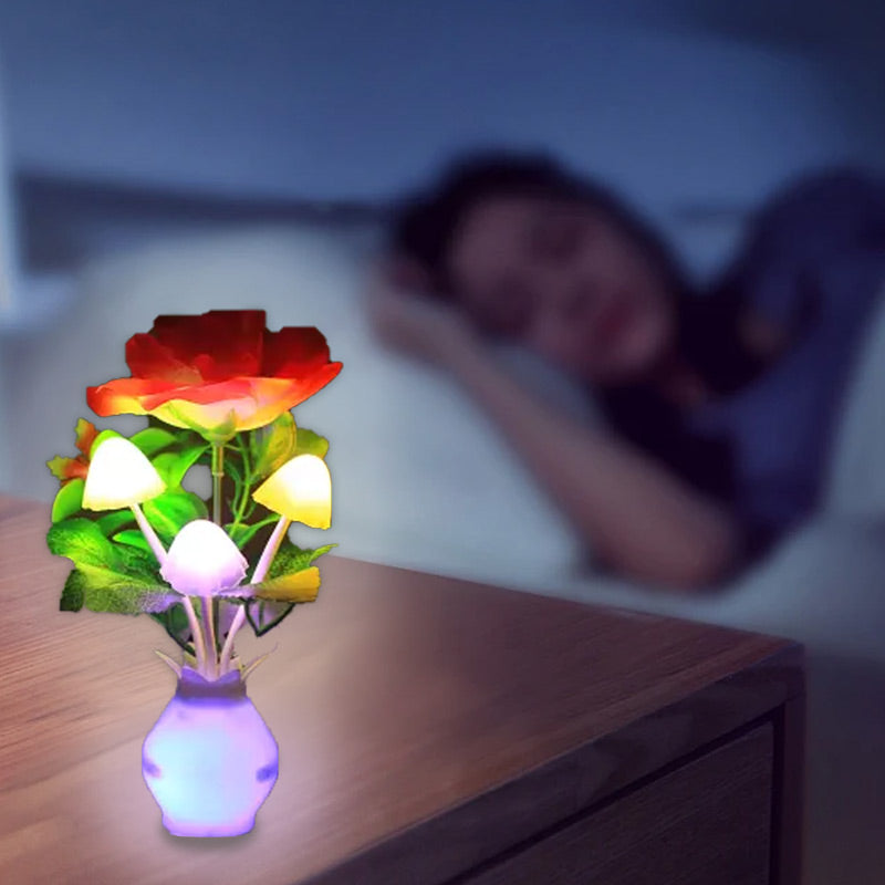 LED natlys i form af simulerede blomster med intelligent kontrol til soveværelset