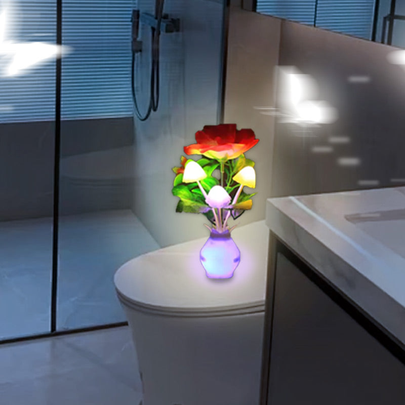 LED natlys i form af simulerede blomster med intelligent kontrol til soveværelset
