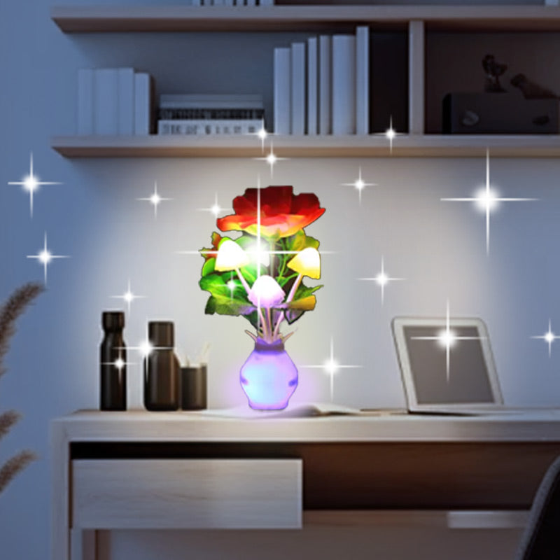 LED natlys i form af simulerede blomster med intelligent kontrol til soveværelset