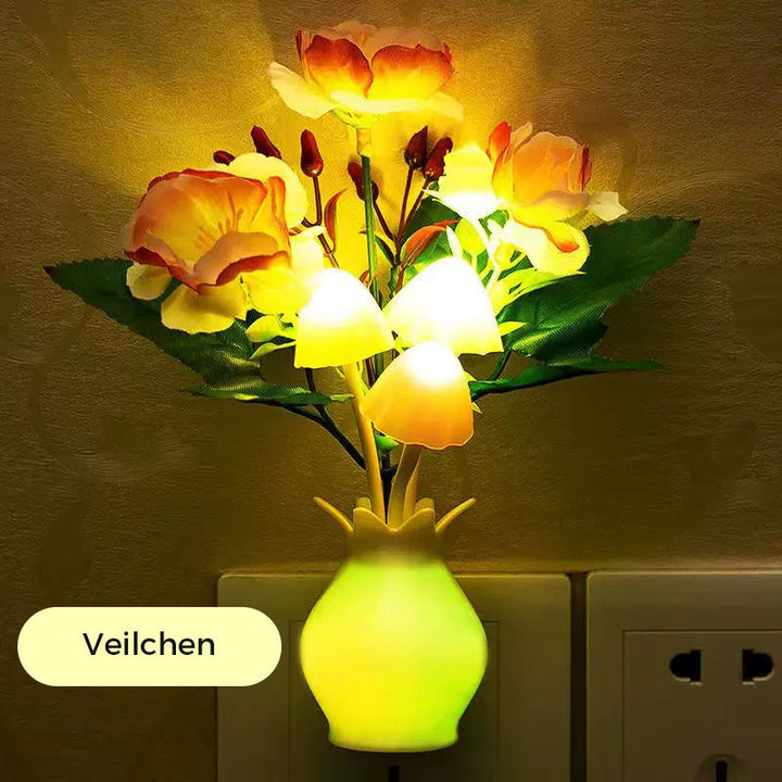 LED natlys i form af simulerede blomster med intelligent kontrol til soveværelset
