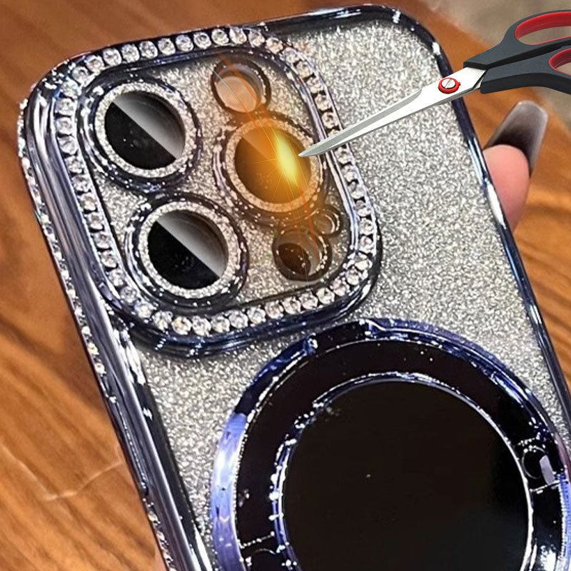 Telefoncover med Spejl Magnetisk Stativ Glitter