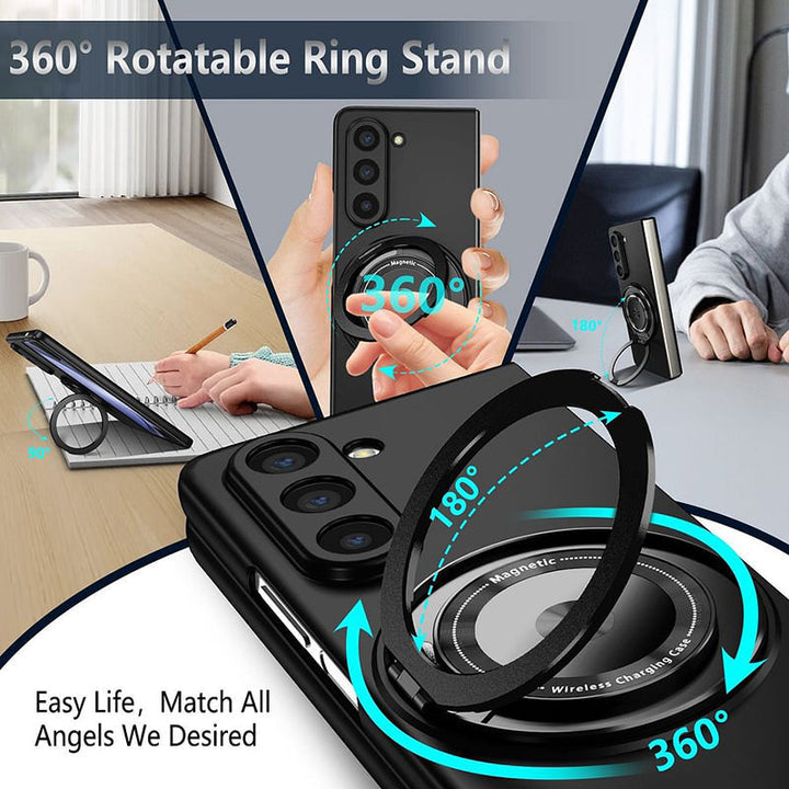Magnetisk telefonskal med 360° roterende stativ til Samsung Z fold &amp; flip 6/5/4/3