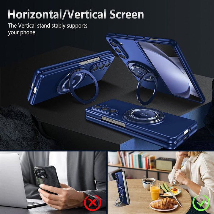 Magnetisk telefonskal med 360° roterende stativ til Samsung Z fold &amp; flip 6/5/4/3