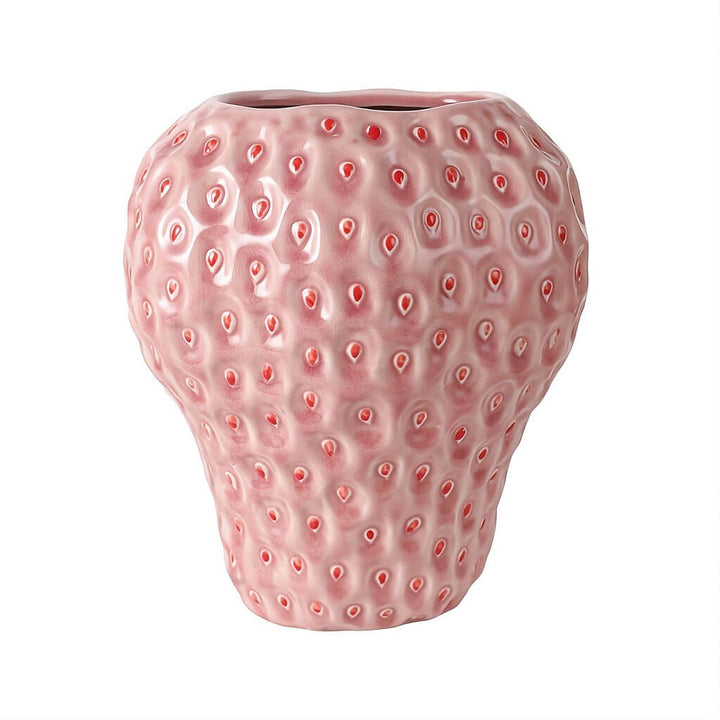 Jordbærformet keramisk vase