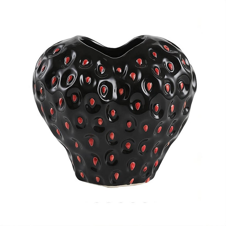 Jordbærformet keramisk vase