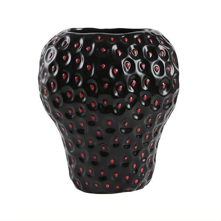 Jordbærformet keramisk vase