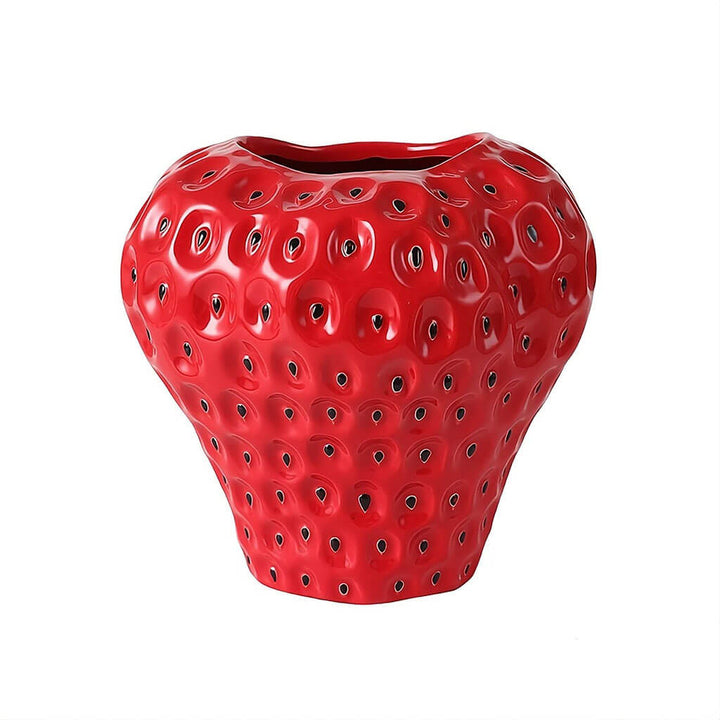 Jordbærformet keramisk vase