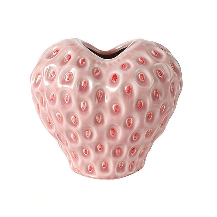 Jordbærformet keramisk vase