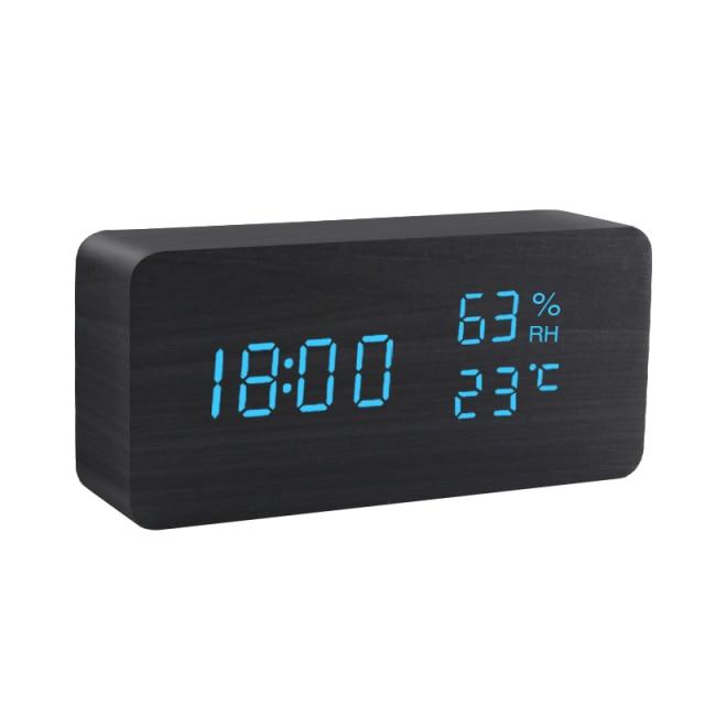 Træ Minimalistisk LED Vækkeur