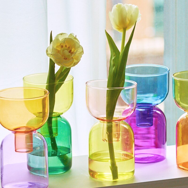 To-delt Mini Bud Vase Terrarium Sæt