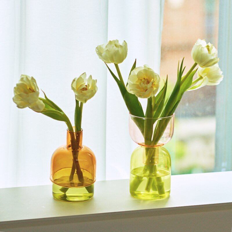 To-delt Mini Bud Vase Terrarium Sæt