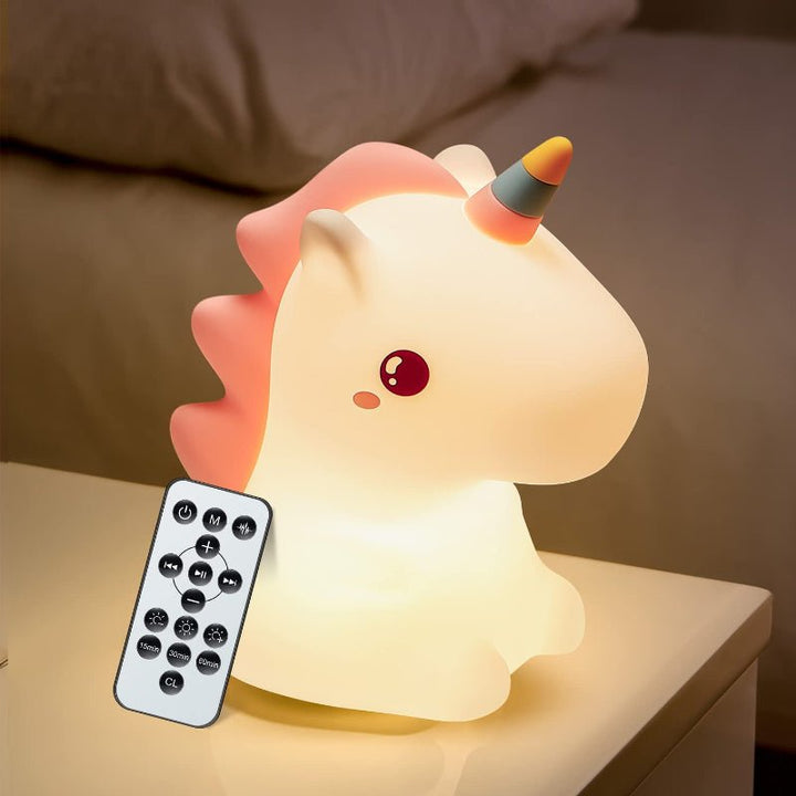 Nattelys Unicorn med justerbare farver og lysstyrke