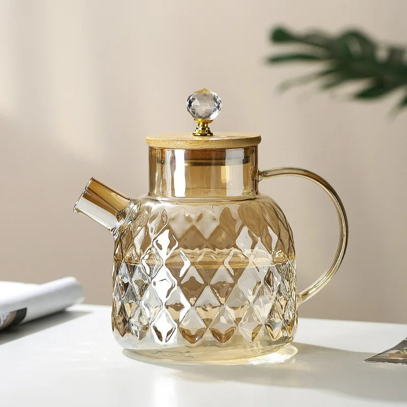Klassisk Krystal Teapot | Glas &amp; Træ