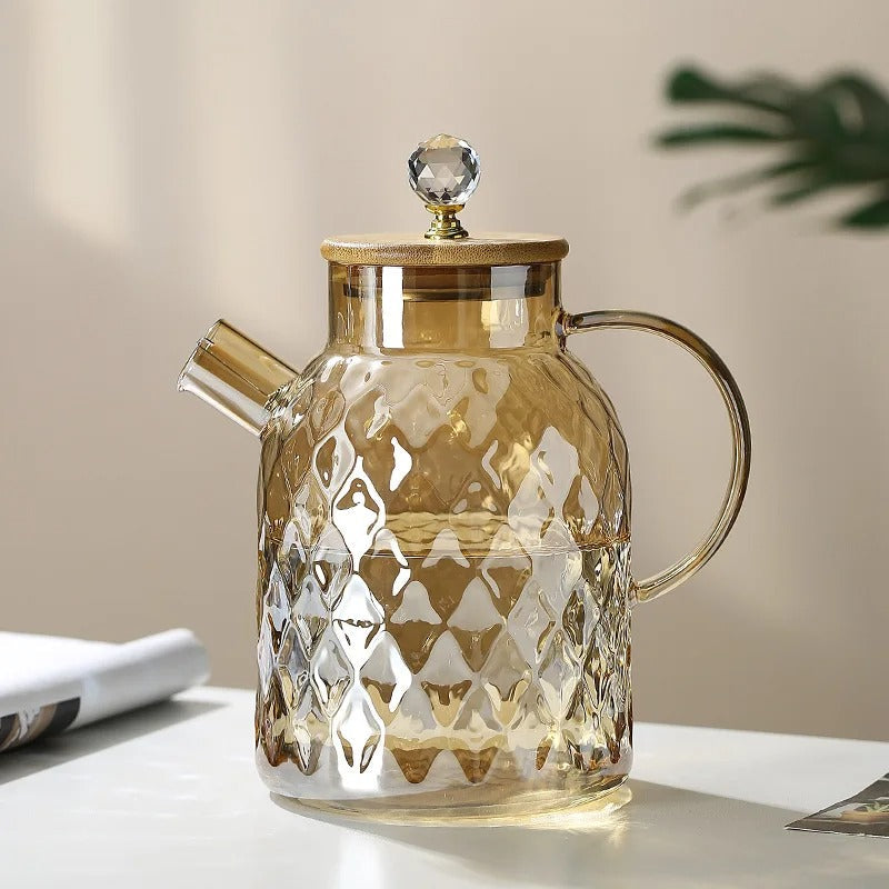 Klassisk Krystal Teapot | Glas &amp; Træ