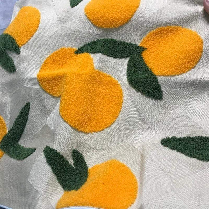 Orange Broderet Pudebetræk