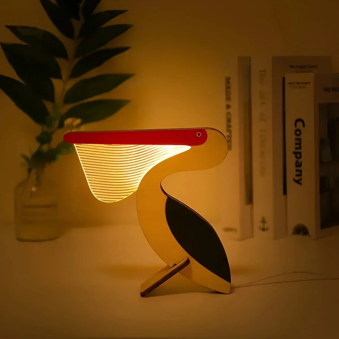 Lumimini Børns Nattelys med Dyremotiver | Blødt LED Lys | USB Forbindelse | Fremstillet af Akryl &amp; Træ